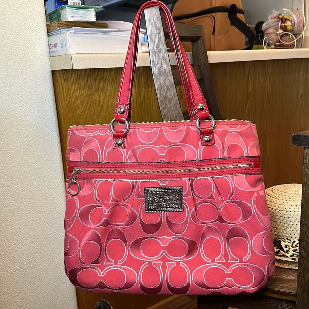 Coach Boho Red Canvas Bag